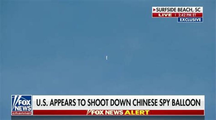 
WATCH: Video shows U.S. shooting down Chinese spy balloon over the Atlantic 