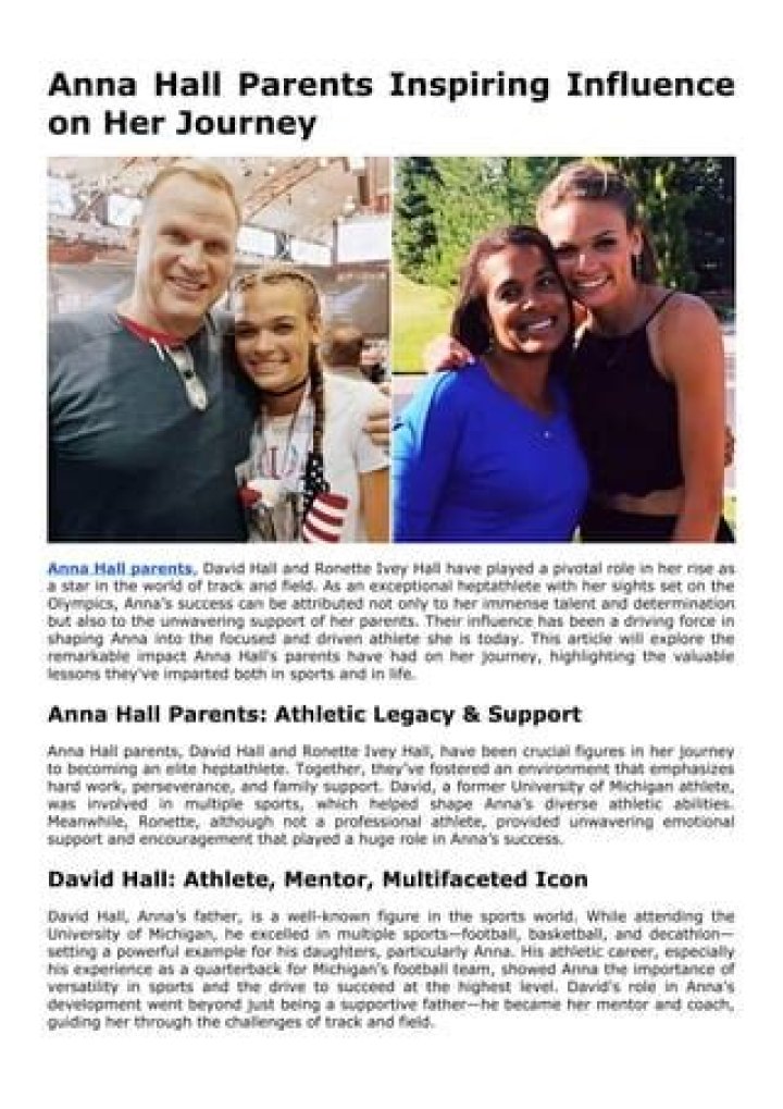 What Is Anna Hall Ethnicity? Family Background – Parents David And Ronette Hall