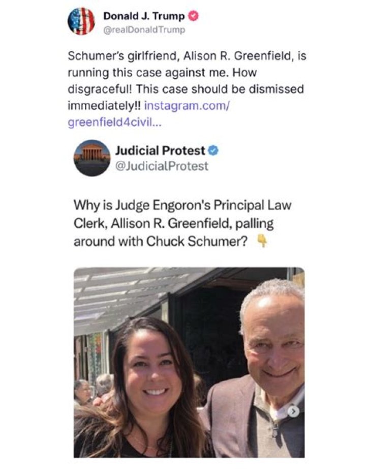 Who is Alison R Greenfield? Trump blames ‘Schumer’s girlfriend’ for civil fraud case in bizarre post