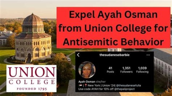 Who is Ayah Osman? Union College student claims everyone who attended fundraiser for Israeli victims should ‘burn in hell’